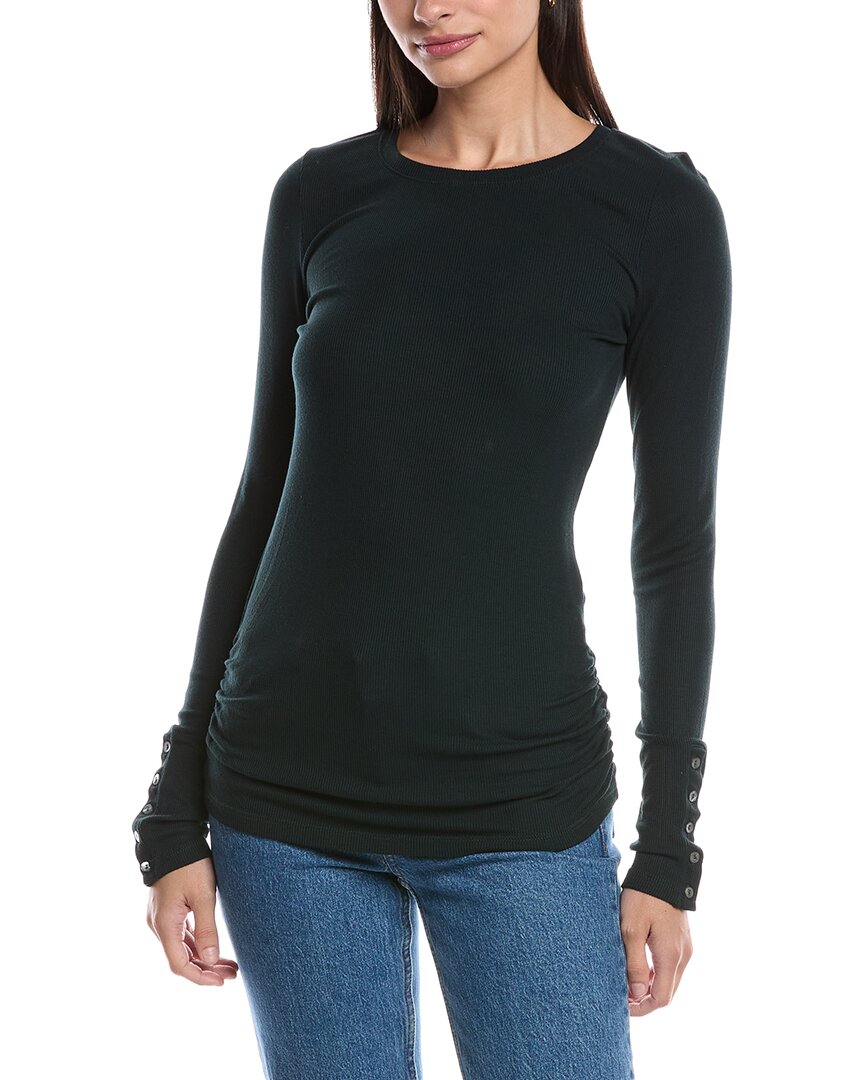 Michael Stars Gill Button Top In Green
