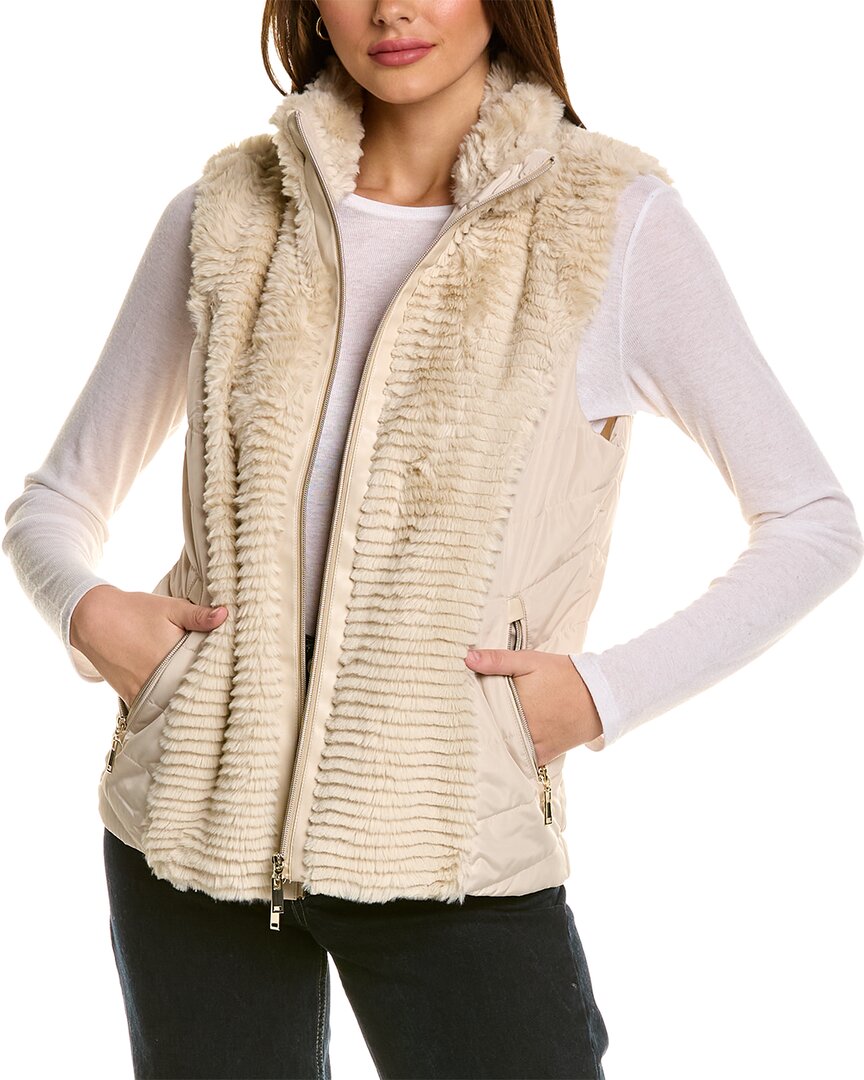 Renuar Quilted Vest In Beige