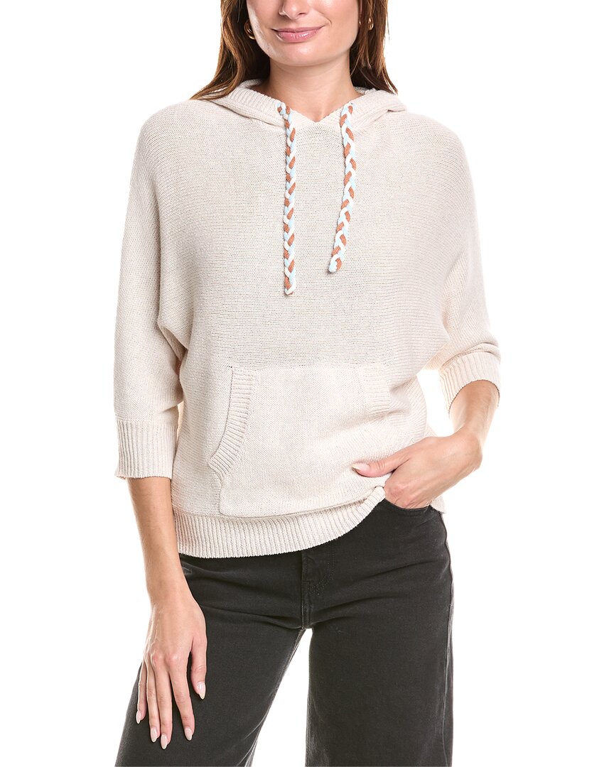 27 Miles Malibu Linen-blend Hooded Sweater In Beige