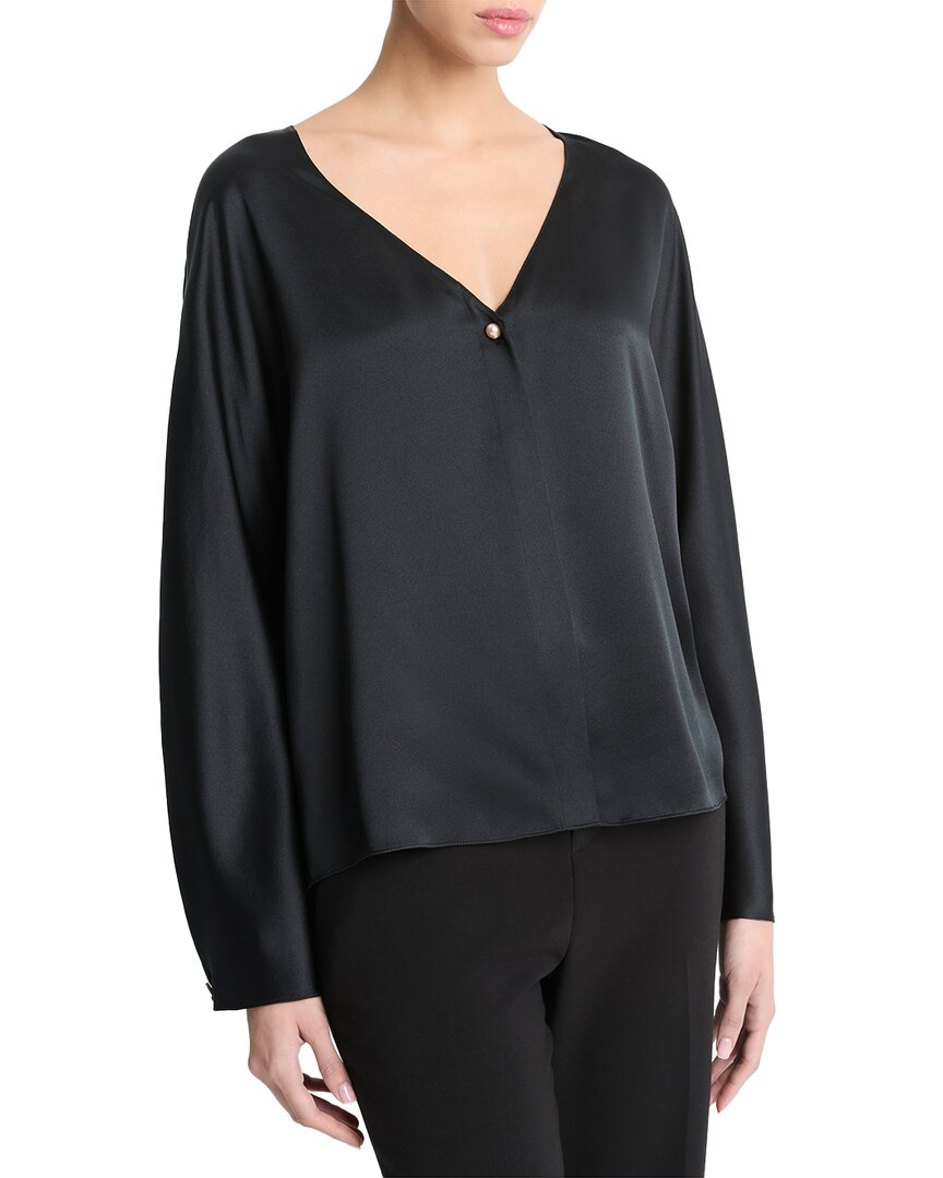 Vince Silk Pearl Button Blouse