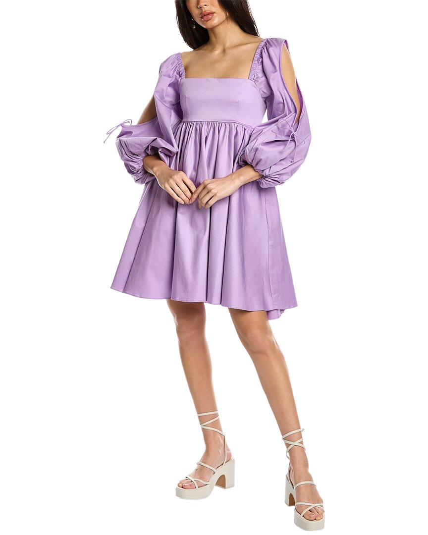 Cynthia Rowley Cold-shoulder Babydoll Dress In Purple | ModeSens