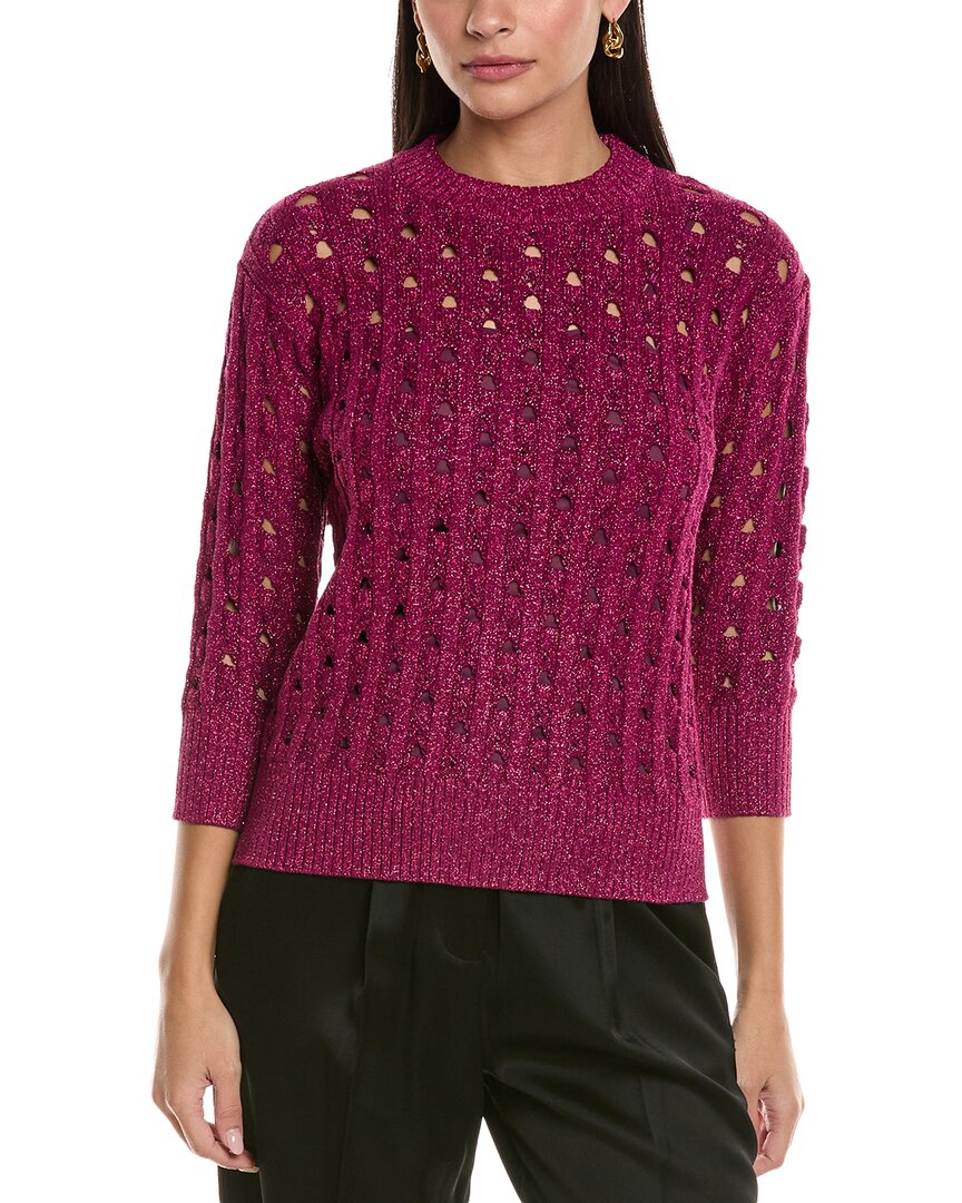 St John St. John Crochet Sweater In Pink