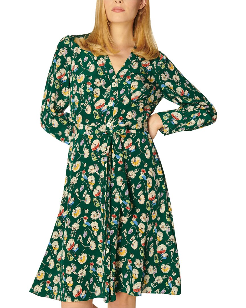 LK BENNETT LK BENNETT CHRISTY SILK A-LINE DRESS