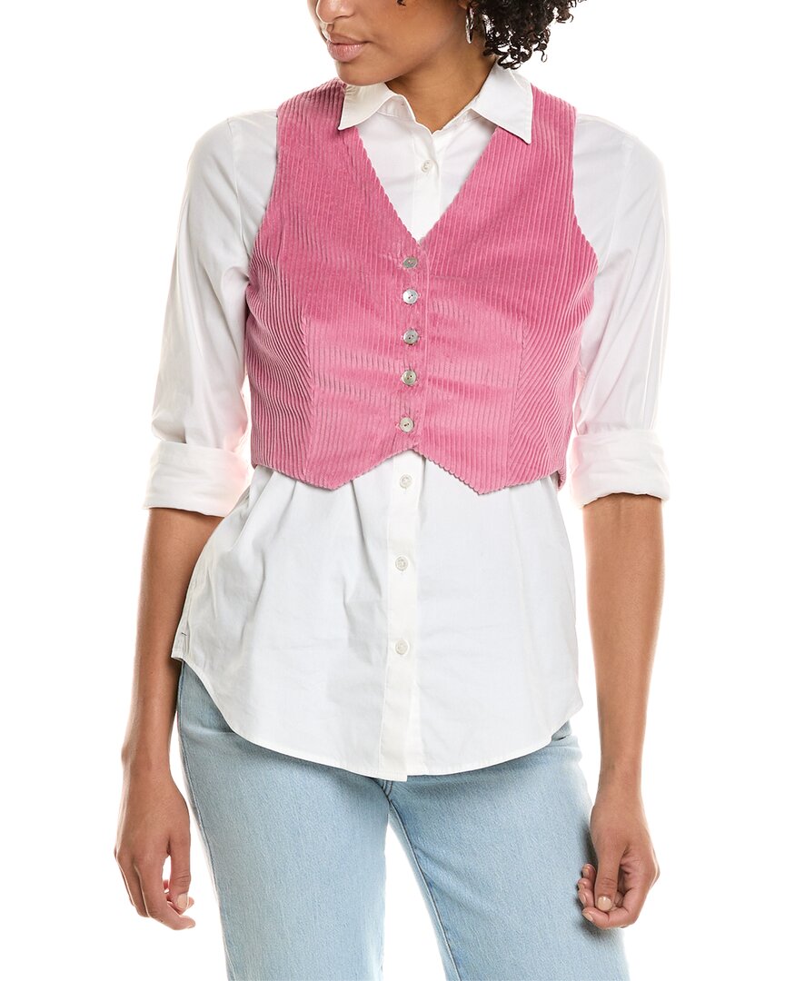 Donni . Cord Cropped Vest In Pink