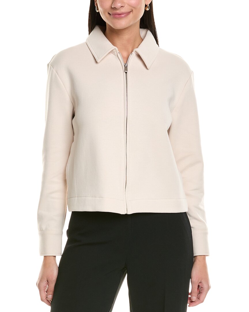 Elie Tahari Zip-up Collared Jacket In Beige