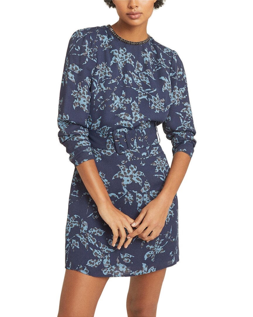 Reiss Melody Blue Floral Print Mini Dress