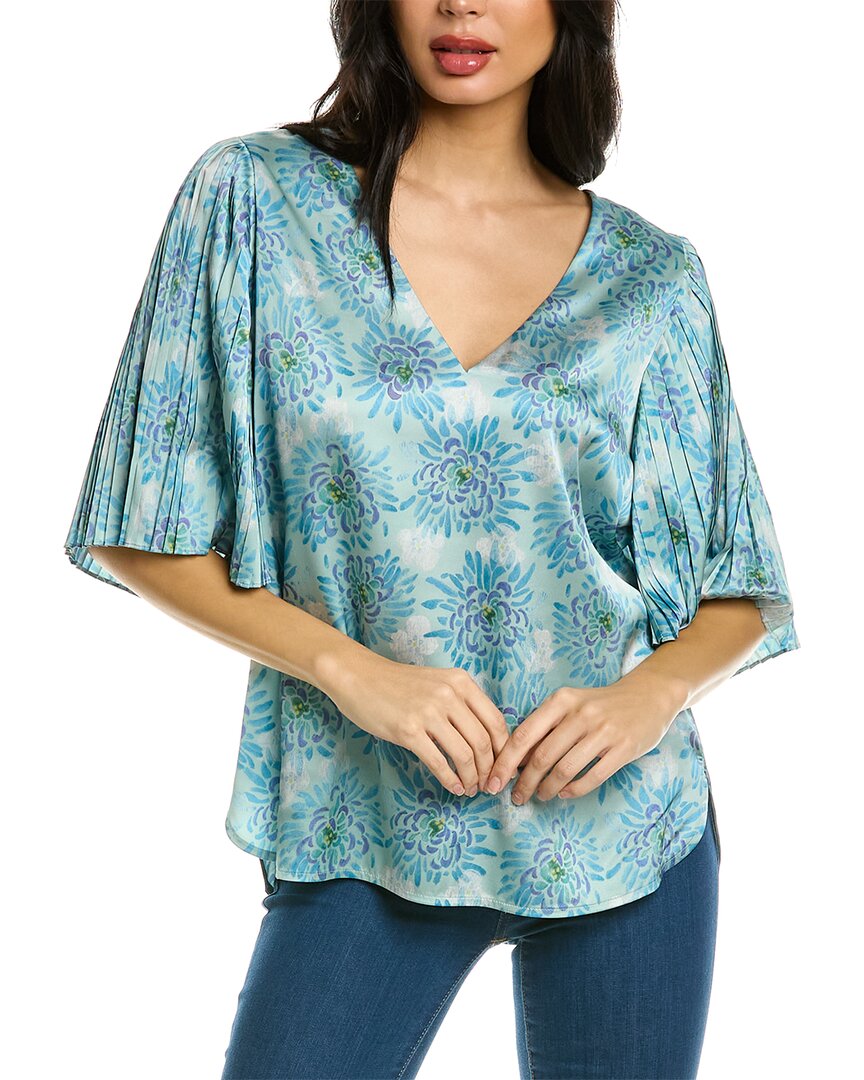 REBECCA TAYLOR ASTERA FLEUR PLEATED TOP
