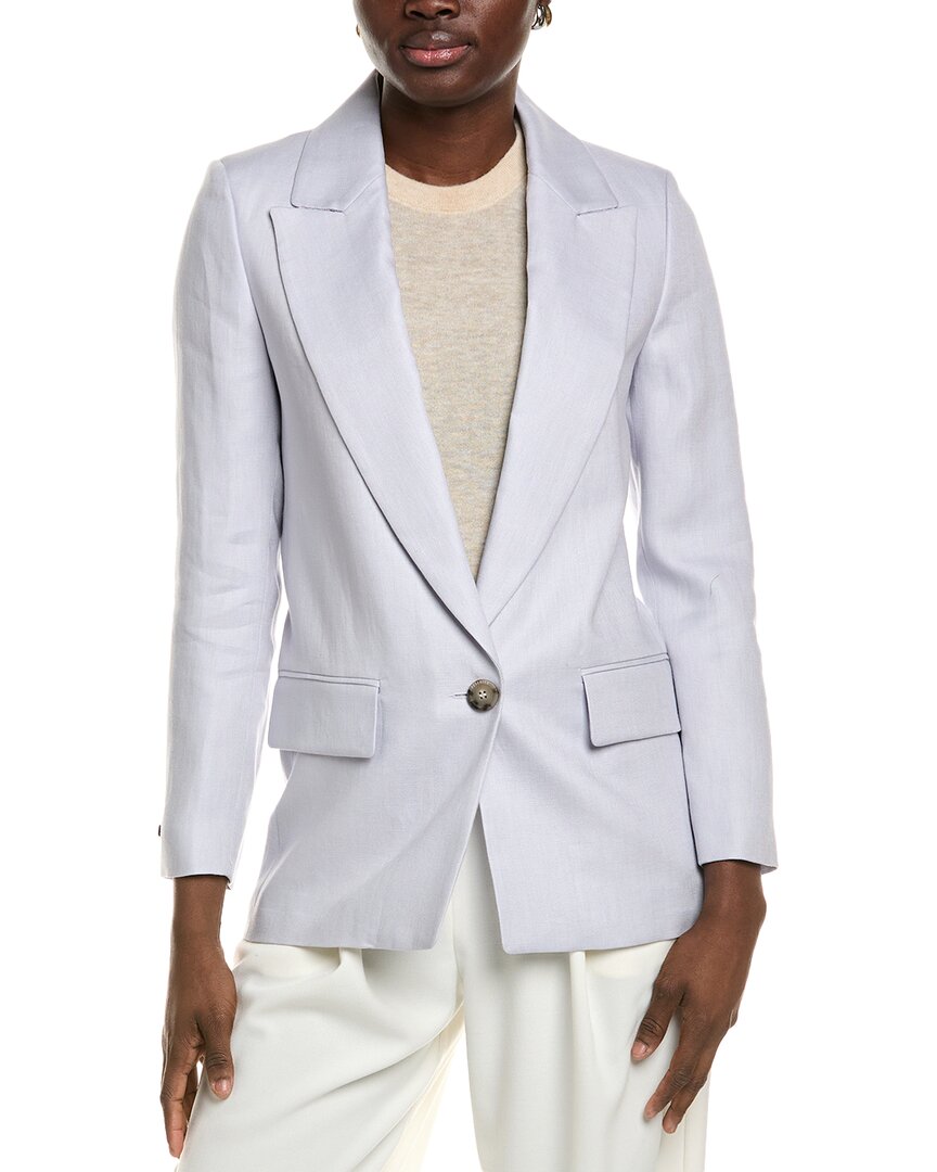 Peserico Linen Blazer In Purple