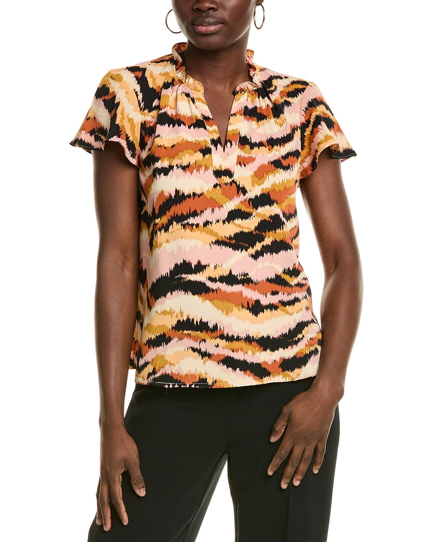 Nanette Lepore Tiered Sleeve Blouse In Multi