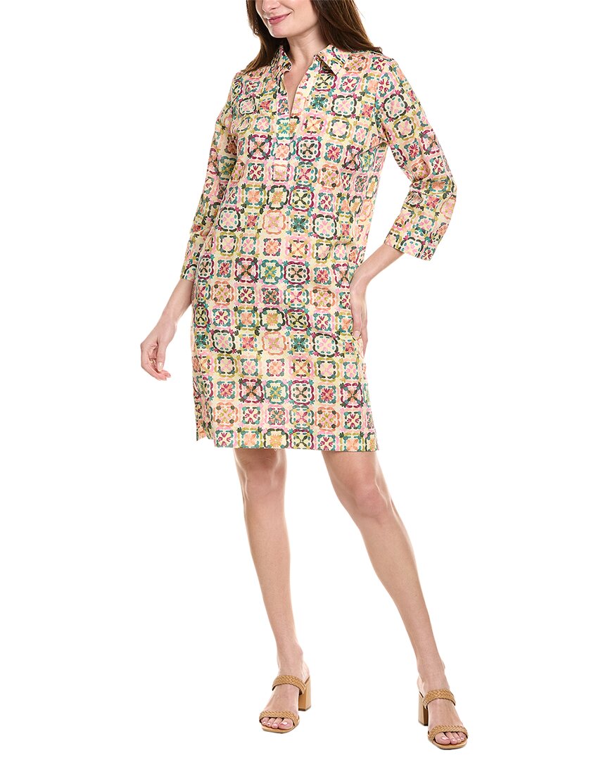 Foxcroft Sophia Long Sleeve Shift Dress In Pink