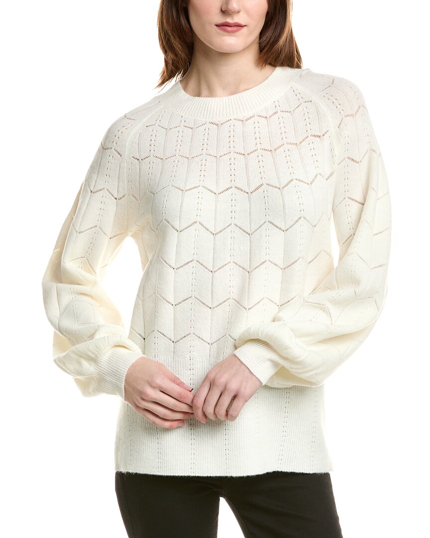 Love Token Pointelle Sweater In White