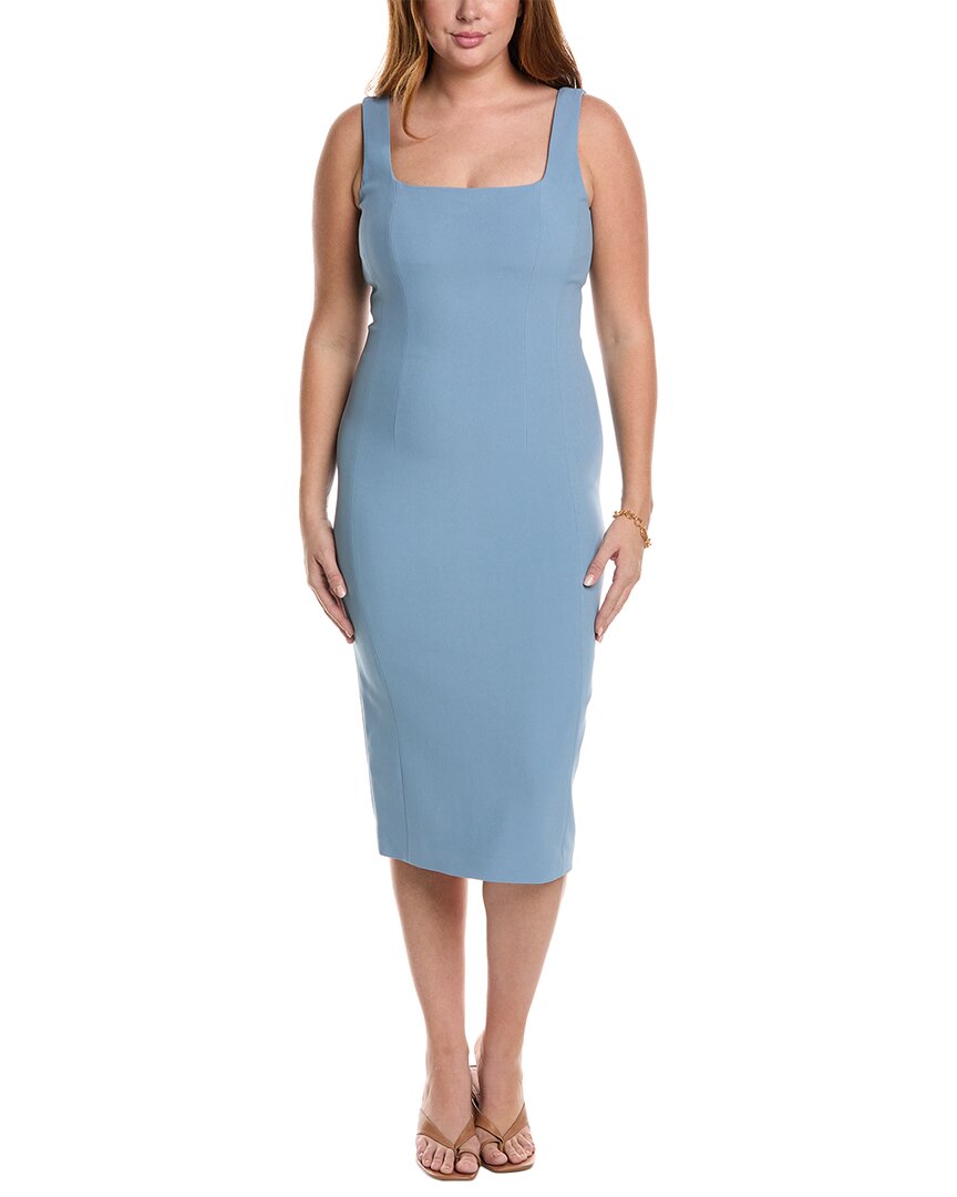 Max Mara Studio Zebra Midi Dress In Blue