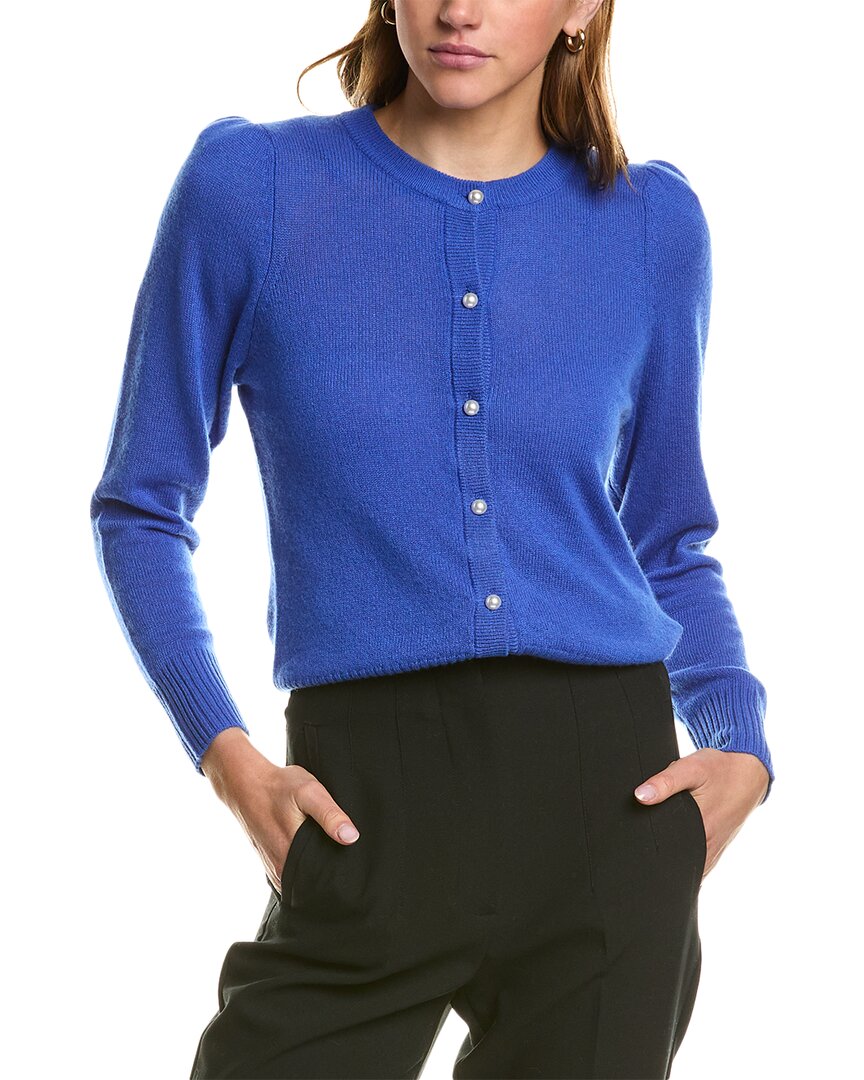 Hannah Rose Cashmere Cardigan In Blue