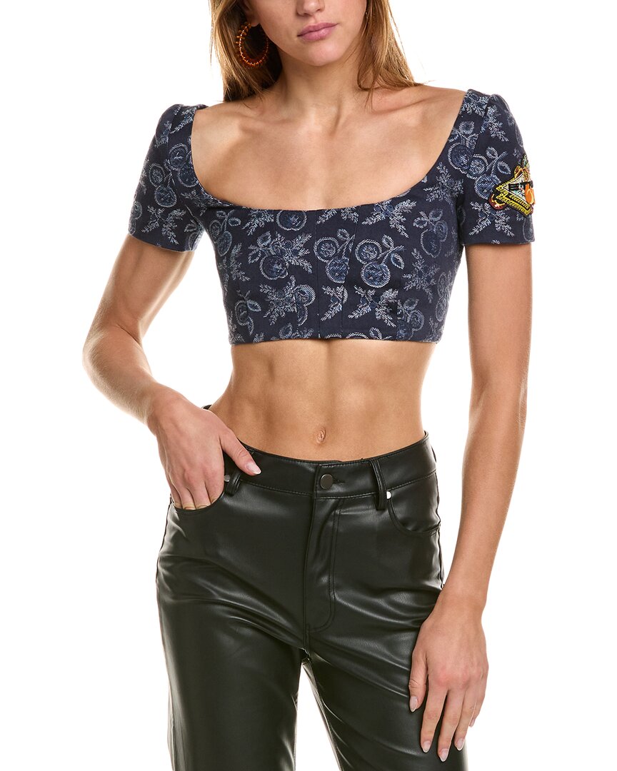 Etro Floral-jacquard Crop Top
