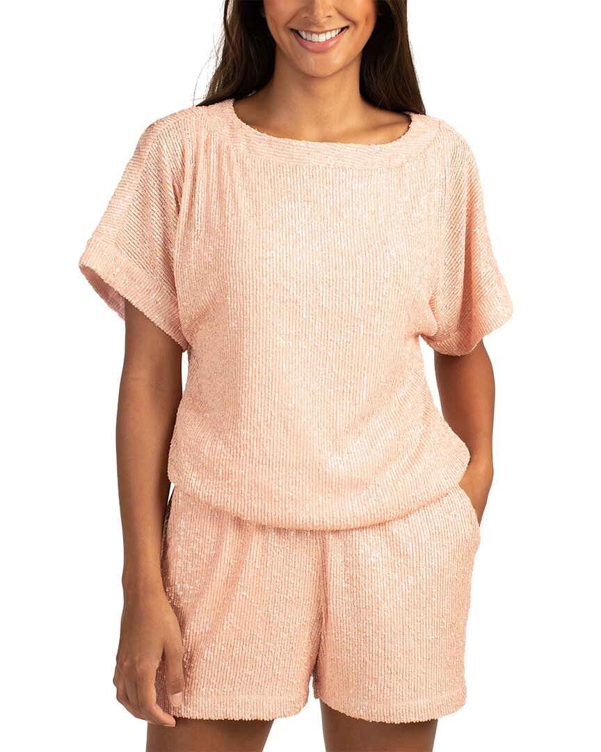 Trina Turk Sprite 2 Short-sleeve Sequin Top
