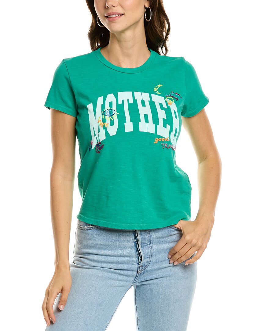 Mother The Lil Sinful Doodles Tee Shirt In Green