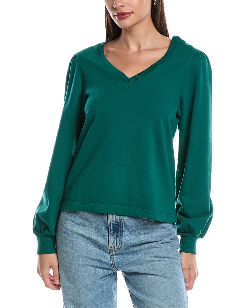 Michael Stars Tam Puff Sleeve Sweater In Green