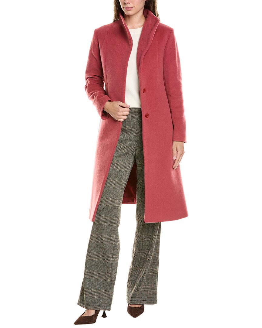 Shop Cinzia Rocca Long Wool & Cashmere-blend Coat In Pink