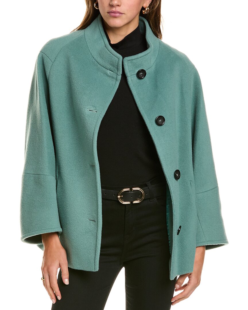 Cinzia Rocca Icons Short Wool-blend Coat In Green
