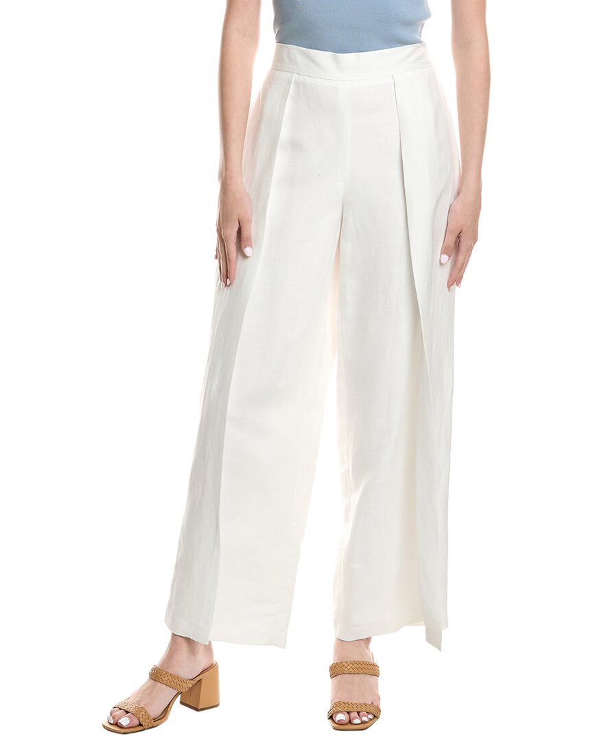 Anne Klein Pleated Linen-blend Pant