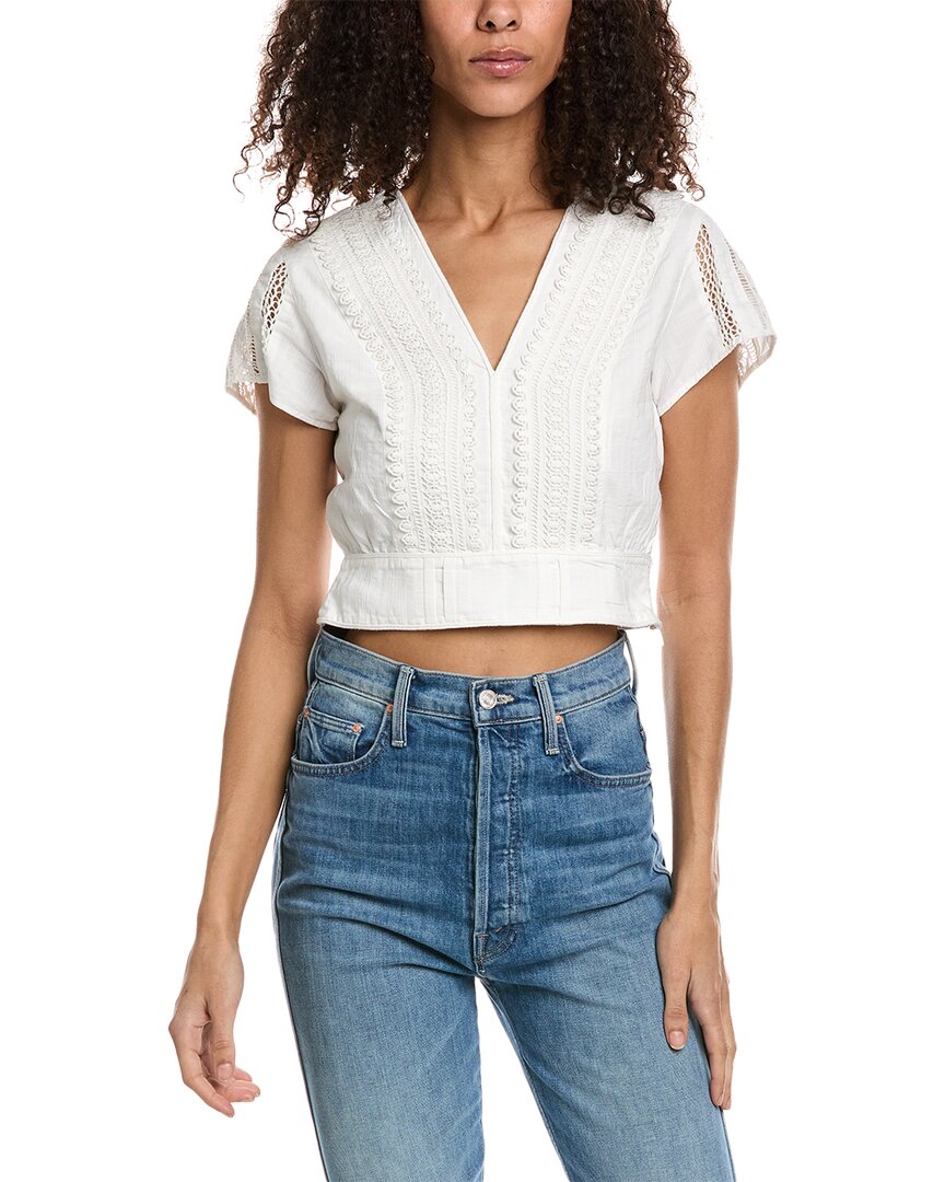 Shop The Kooples Lace-trim Top In White