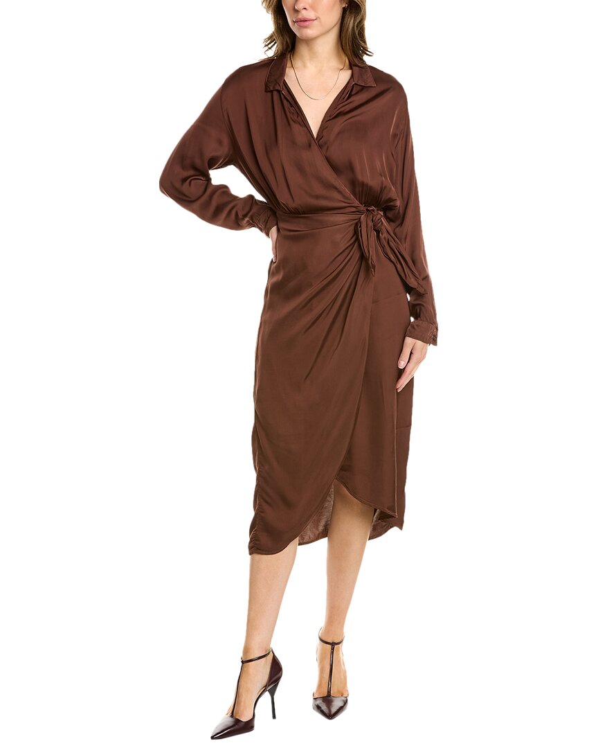 Shop Velvet By Graham & Spencer Jovie Wrap Dress In Brown