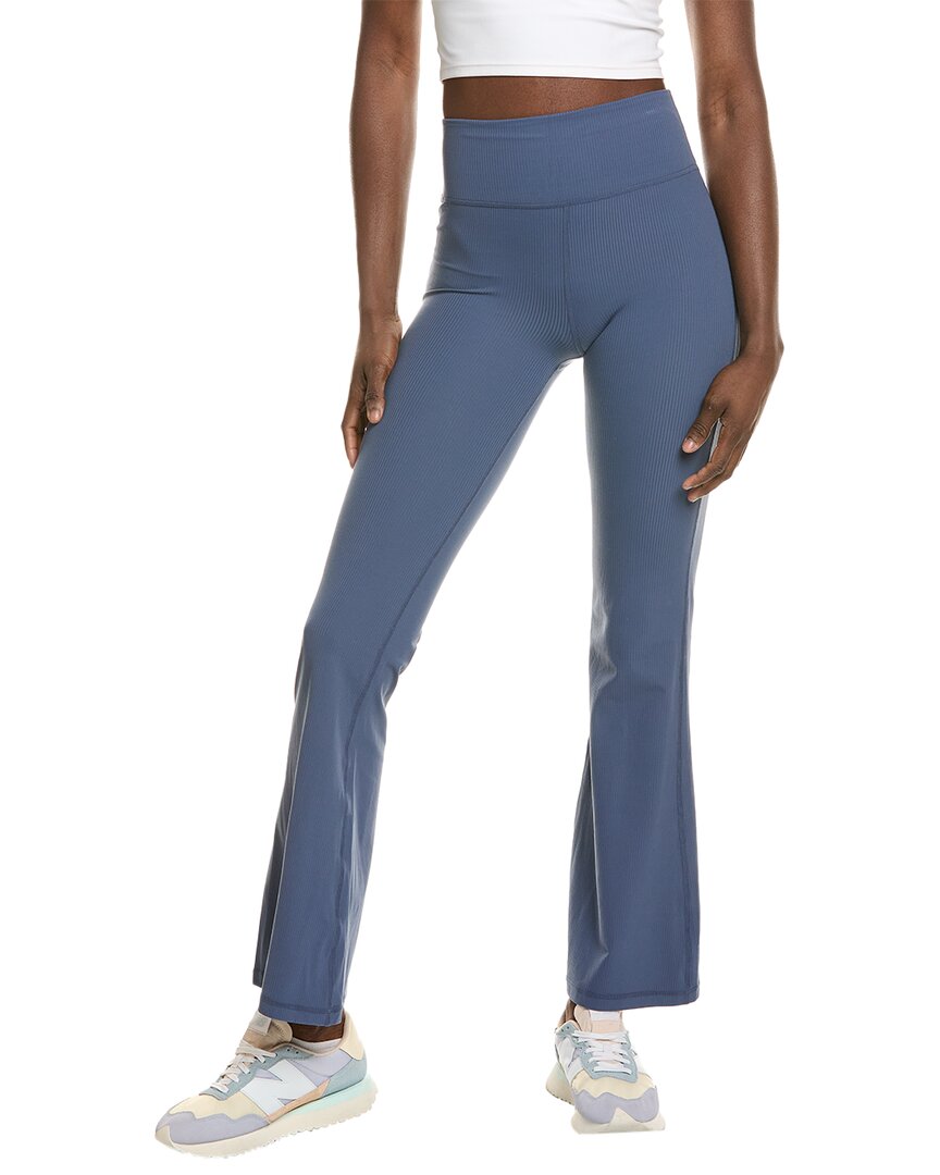 Sweaty Betty Glow Rib Flare Trouser In Blue