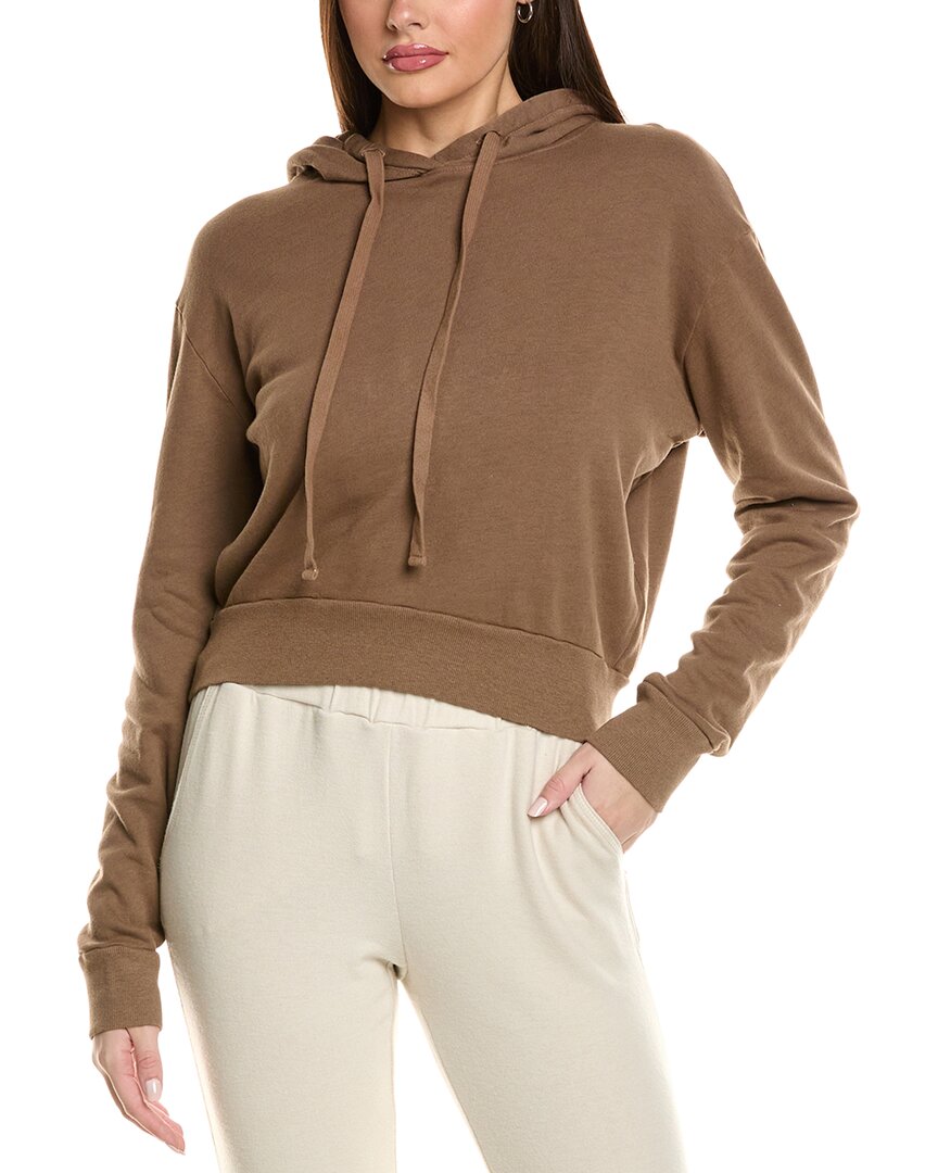 Michael Stars Libbie Crop Hoodie In Brown