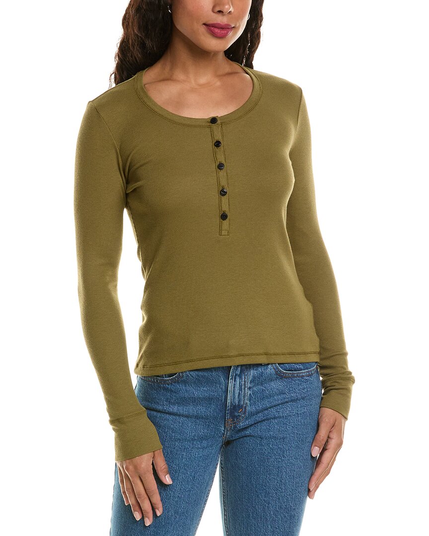 Rag & Bone Essie Henley Top In Green