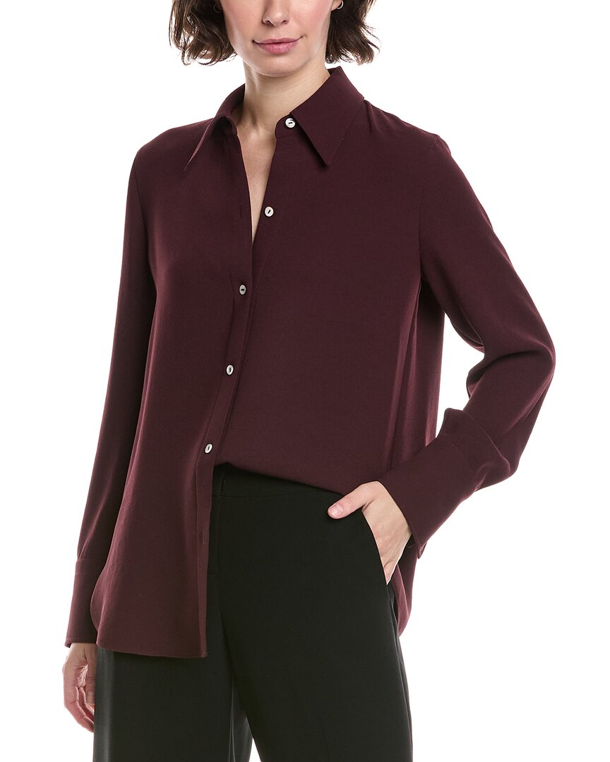 Vince Easy Button Blouse In Red