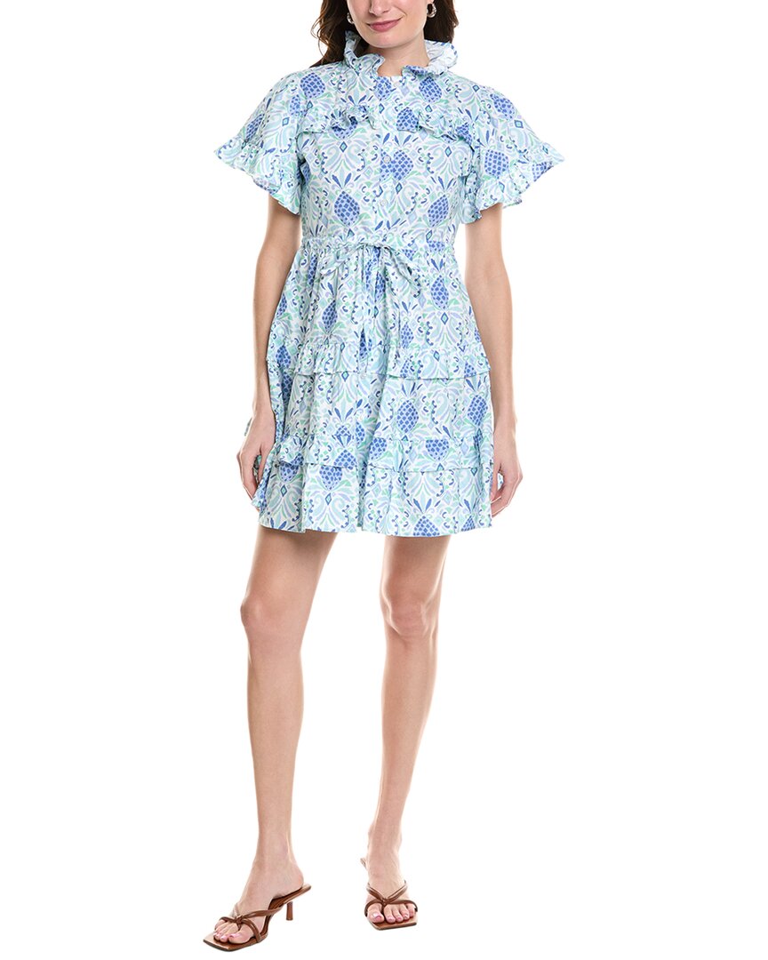Sail To Sable Tiered Mini Dress In Blue