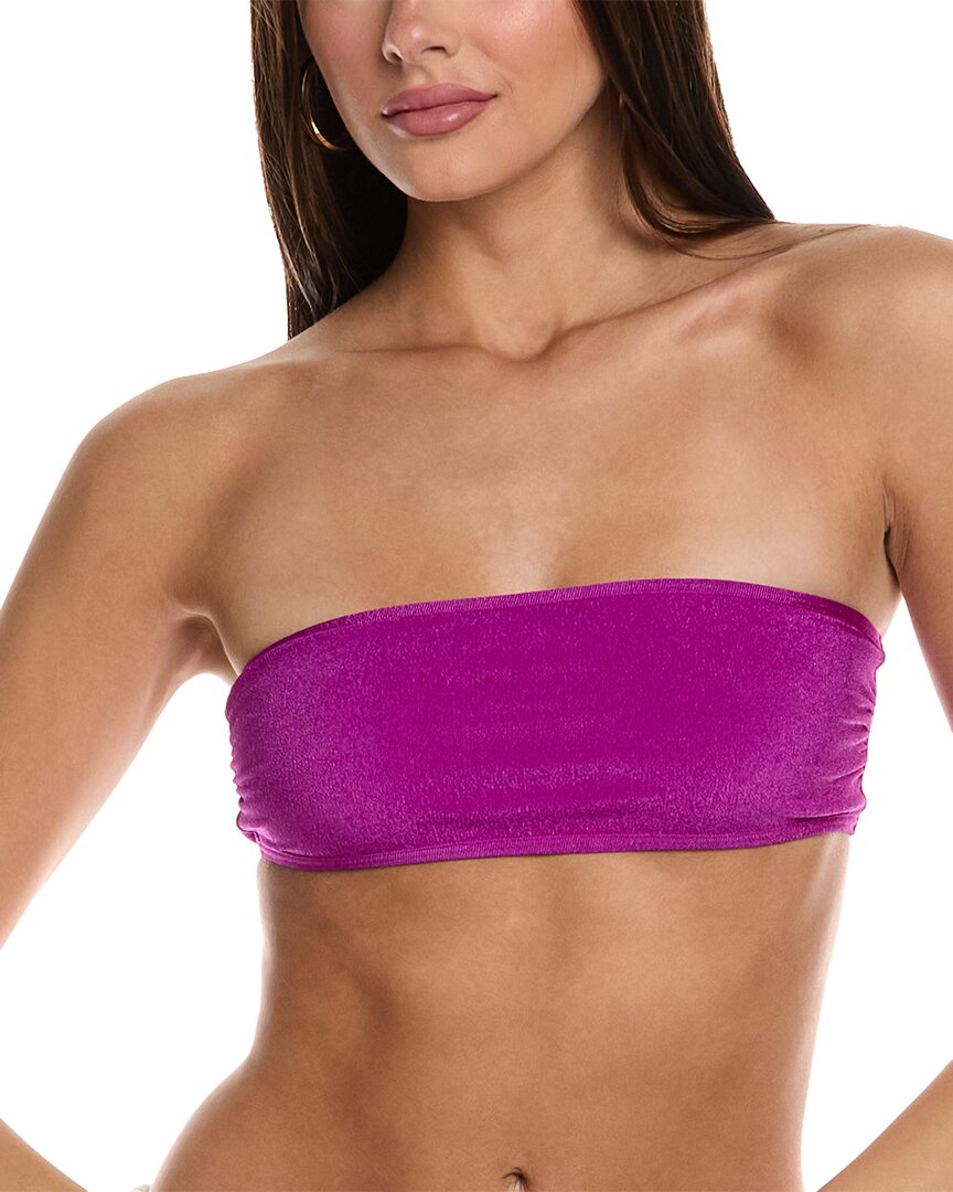 Zadig & Voltaire Crinkle Bandeau Bikini Top In Purple