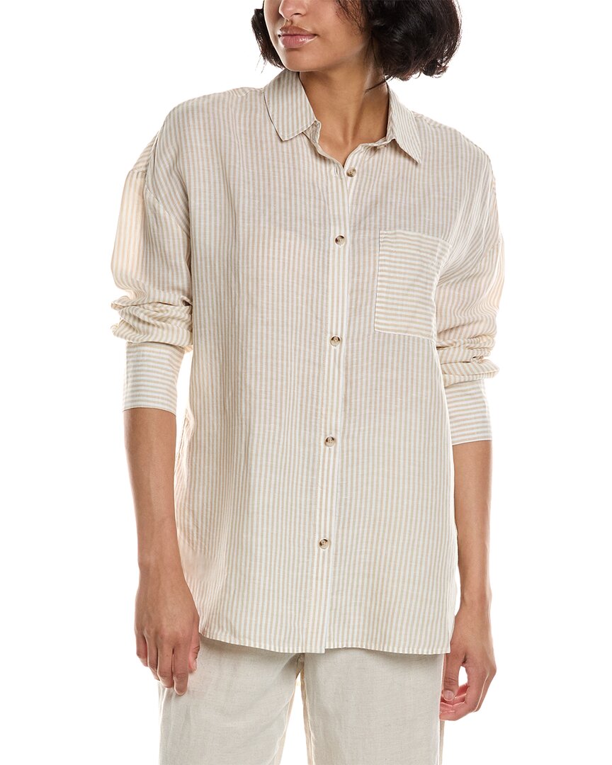 Onia Air Linen-blend Boyfriend Shirt In Neutral