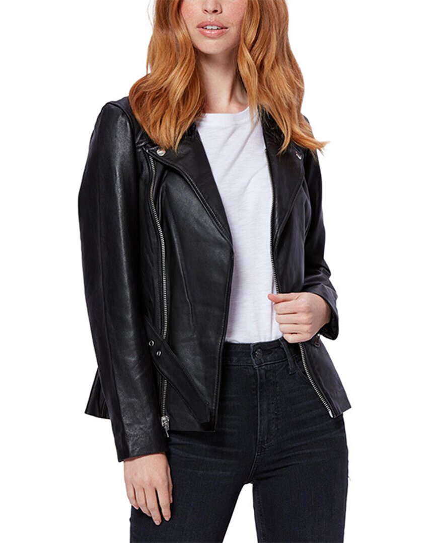 Paige Dita Leather Jacket In Black