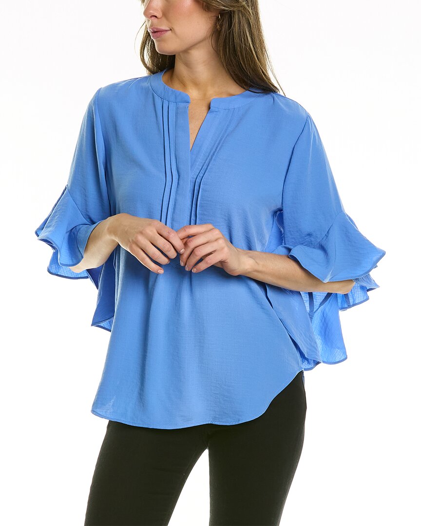 VINCE CAMUTO RUFFLE SLEEVE BLOUSE