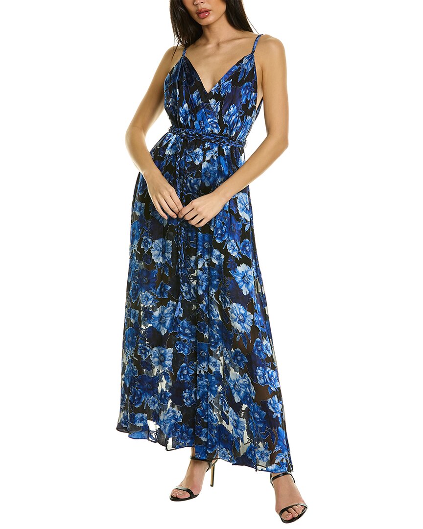 Alice And Olivia Samantha Belted Mock-wrap Maxi Dress In Blue | ModeSens