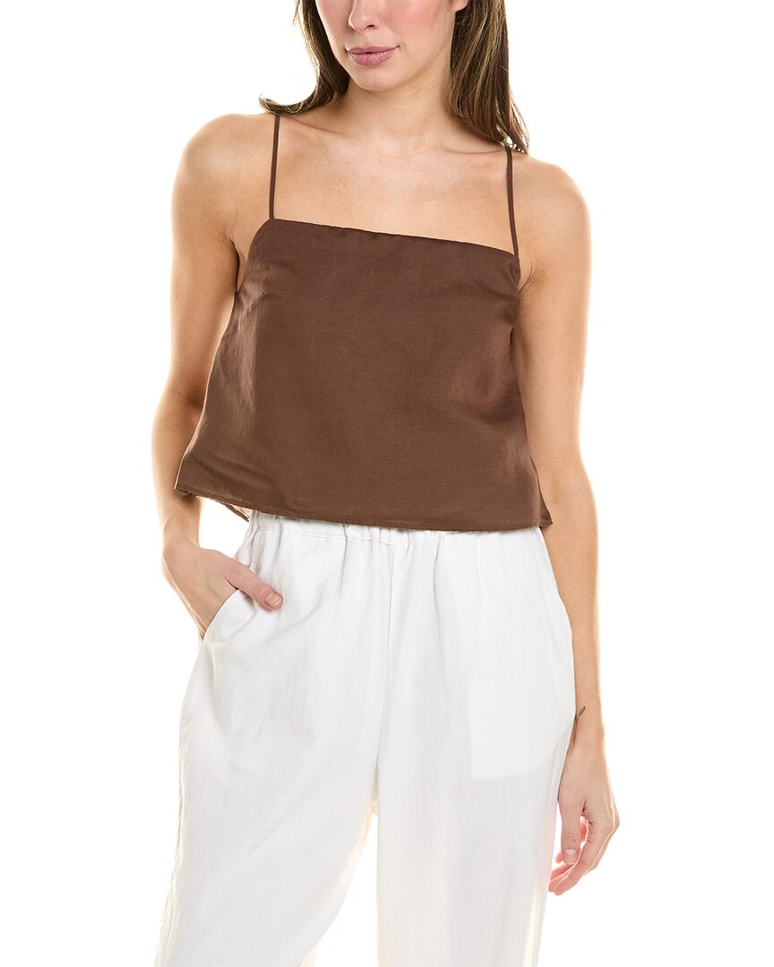 ONIA ONIA AIR LINEN-BLEND SQUARE NECK TANK