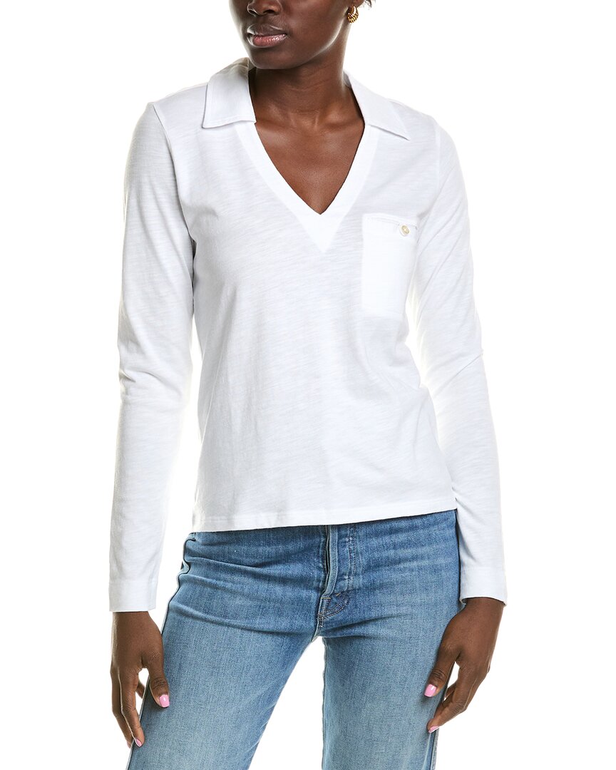 Lilla P Long Sleeve Collared V-neck