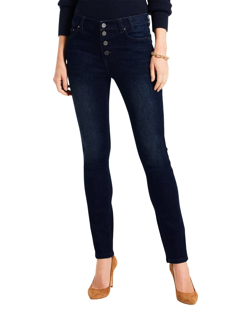 Nic + Zoe Nic+zoe Button Fly Slim Jeans In Twilight