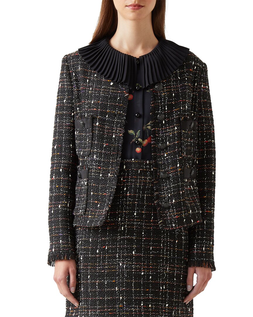 Lk Bennett Angelica Wool-blend Jacket In Black