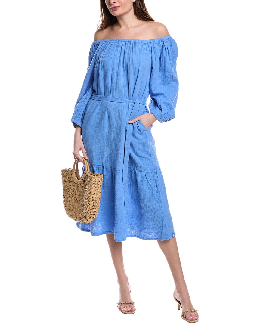 Tommy Bahama Coral Isle Off The Shoulder Midi Dress In Blue