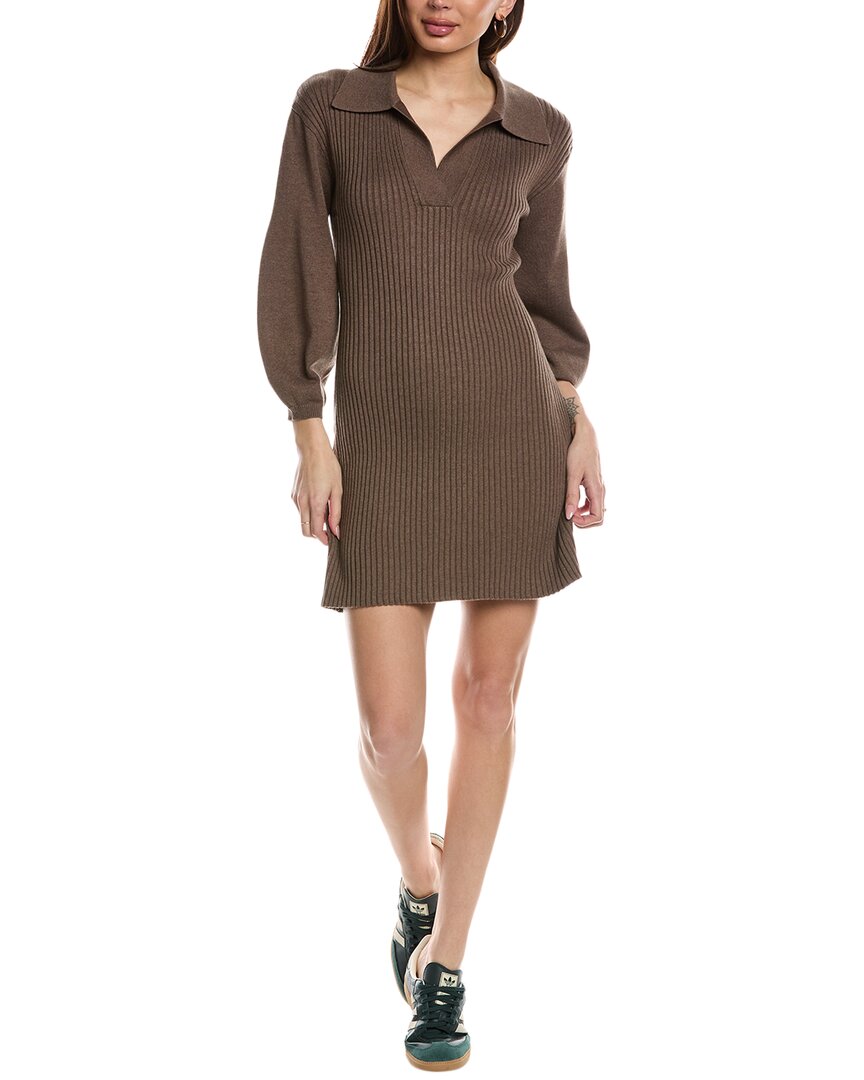 Electric & Rose Polo Cotton Sweater Dress In Green