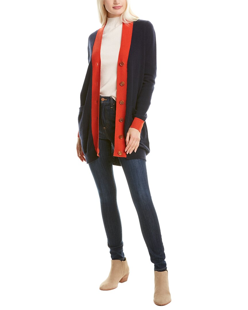 Image of GOBI Cashmere Colorblock Midi Cashmere Cardigan