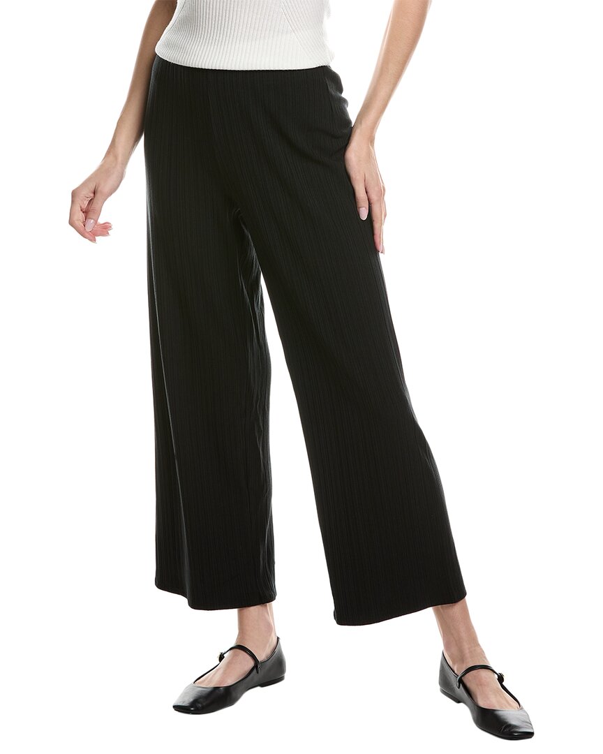 Shop Eileen Fisher Variegated Rib Wide Pant In Black
