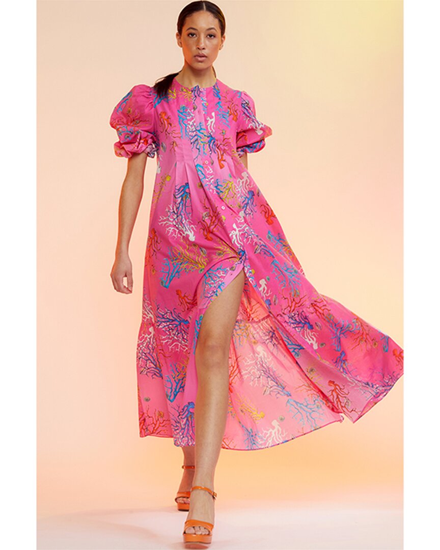 Shop Cynthia Rowley Coral Print Voile Dress