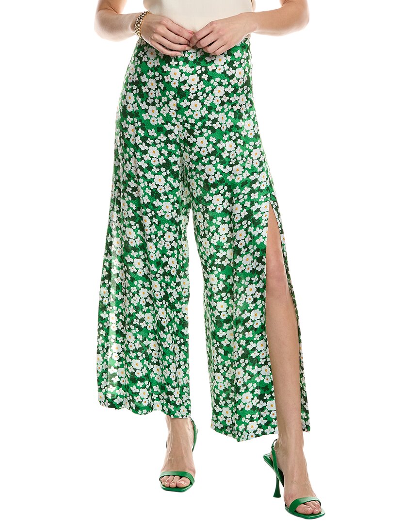 Borgo De Nor Halia Silk-blend Pant In Green