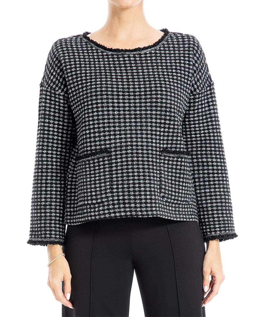 MAX STUDIO MAX STUDIO CHENILLE TWEED CREWNECK TOP