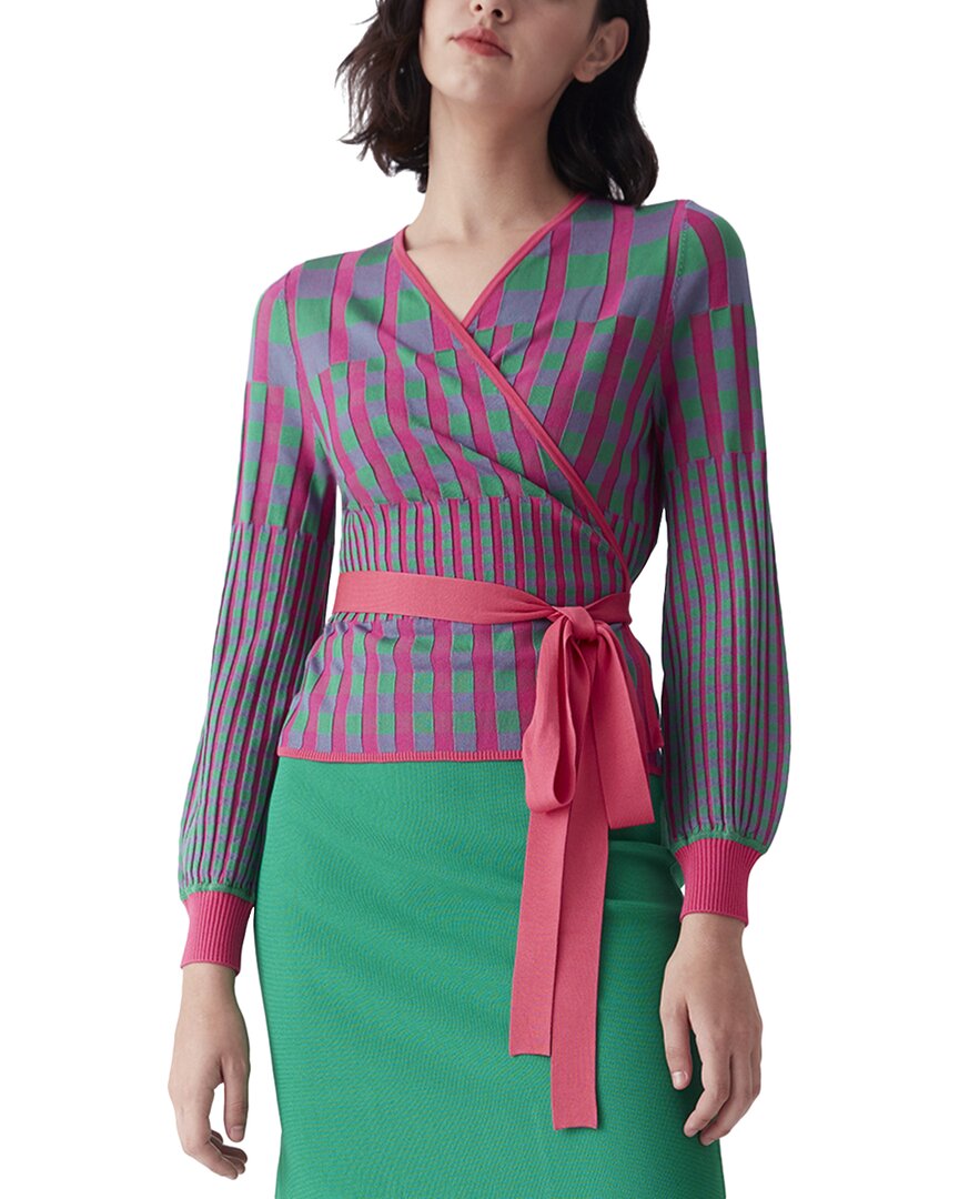 Diane Von Furstenberg Emily Wrap Sweater In Multi