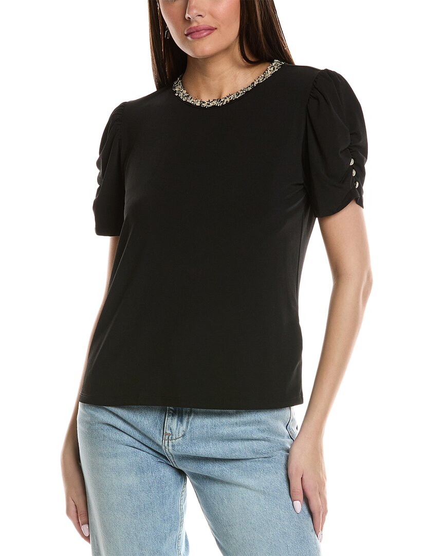 Karl Lagerfeld Tweed Trim T-shirt