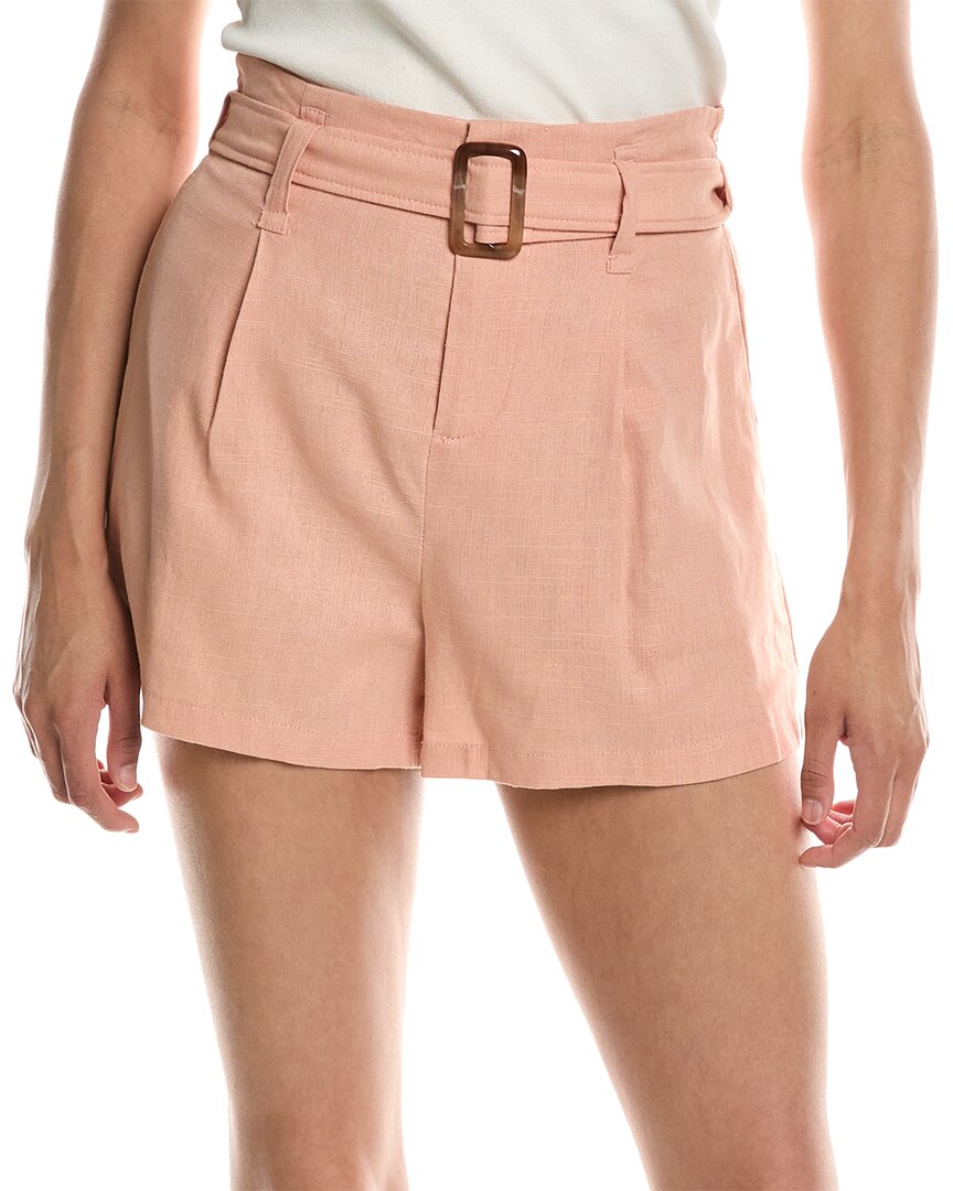 Shop Bishop + Young Summer Linen-blend Short In Pink
